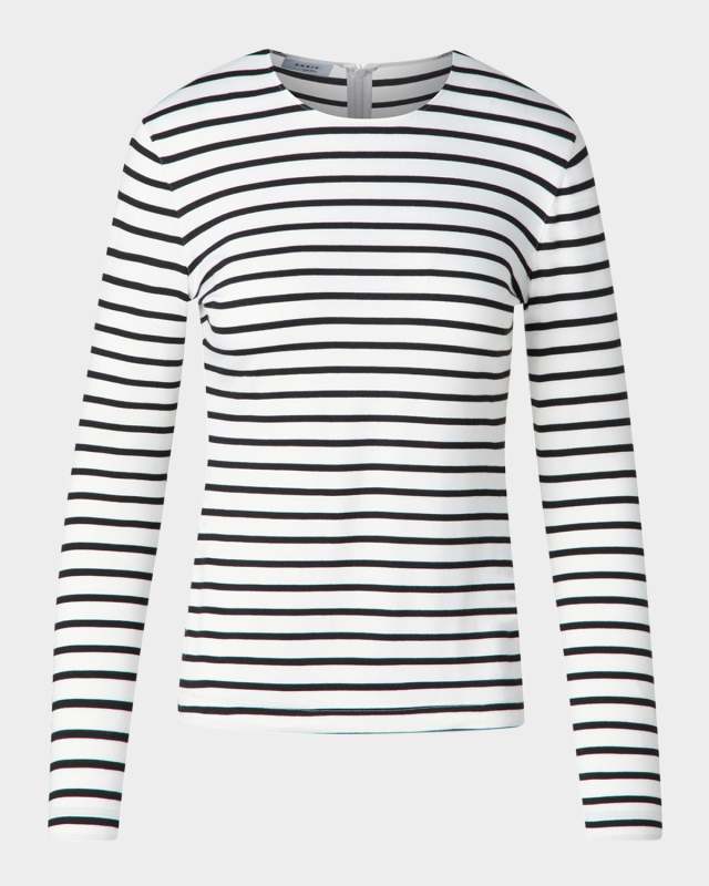 Sailor Striped Long-Sleeve Viscose Jersey Top